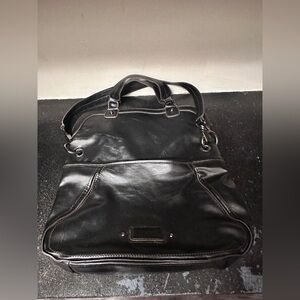 Vintage Nine West Black Leather Women's Satchel